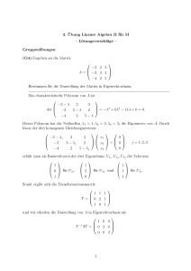 2. Übung Lineare Algebra II für M Lösungsvorschläge