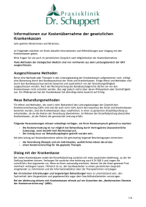 Informationen zur Kostenübernahme der