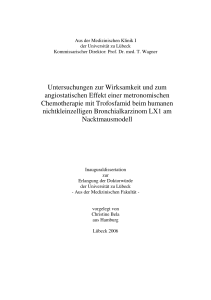 Untersuchungen zur Wirksamkeit und zum angiostatischen Effekt