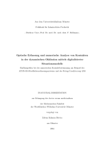 Optische Erfassung und numerische Analyse von Kontakten in der