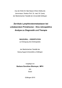 Zervikale Lymphknotenmetastasen bei unbekanntem