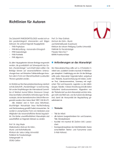 Autorenrichtlinien - Parodontologie - Quintessenz Verlags-GmbH