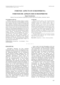 forensic aspects of schizophrenia forensische aspekte der