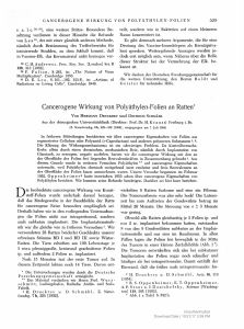 Cancerogene Wirkung von Polyäthylen-Folien an Ratten