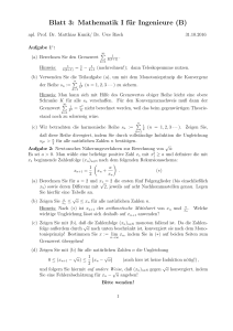 Blatt 3: Mathematik I für Ingenieure (B)