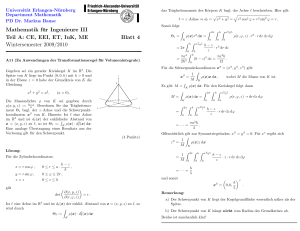 Mathematik für Ingenieure III Teil A: CE, EEI, ET, IuK, ME Blatt 4