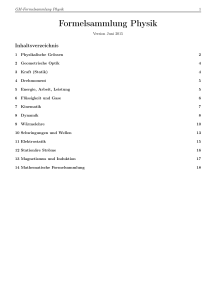 Formelsammlung Physik