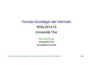 Formale Grundlagen der Informatik WiSe 2014/15