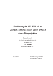 Einführung der IEC 80001-1 im Deutschen Herzzentrum Berlin