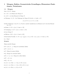 1 Mengen, Zahlen, Geometrische Grundlagen, Elementare Funk