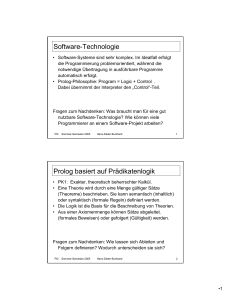 Software-Technologie Prolog basiert auf Prädikatenlogik