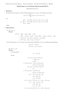 Ergänzungen zur Vorlesung Quantenmechanik II