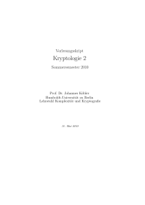 Kryptologie 2 - Humboldt