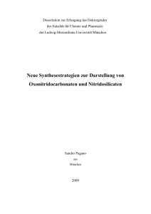 Neue Synthesestrategien zur Darstellung von Oxonitridocarbonaten