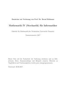 Mathematik IV (Stochastik) für Informatiker