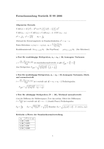 Formelsammlung Statistik II SS 2006