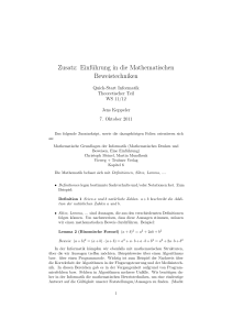 Zusatz: Einführung in die Mathematischen Beweistechniken