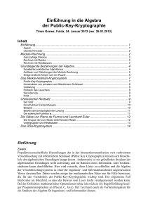 Einführung in die Algebra der Public-Key