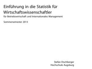 Einführung in die Statistik für Wirtschaftswissenschaftler