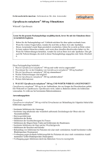 Ciprofloxacin-ratiopharm 500 mg Filmtabletten