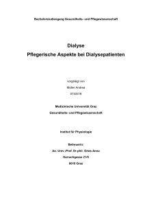 Dialyse Pflegerische Aspekte bei Dialysepatienten