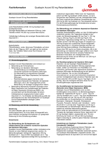 Fachinformation Quetiapin Accord 50 mg Retardtabletten