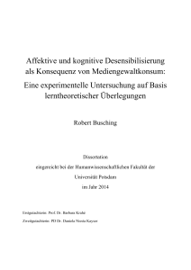 Affektive und kognitive Desensibilisierung als Konsequenz von