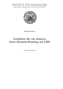 Leitfaden für ein sicheres Inter-Domain-Routing am LRZ