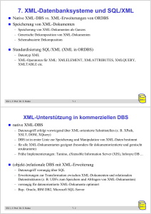 7. XML-Datenbanksysteme und SQL/XML