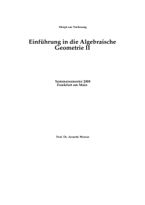 Einführung in die Algebraische Geometrie II