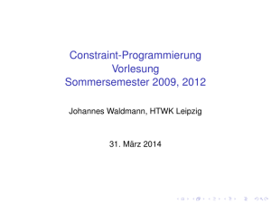 Constraint-Programmierung Vorlesung - IMN/HTWK