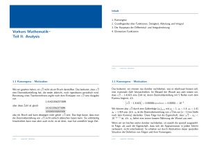 Vorkurs Mathematik– Teil II. Analysis