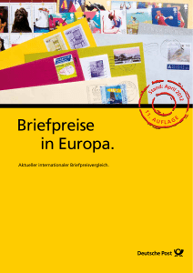 Briefpreise in Europa. - Post und Telekommunikation