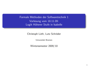 Formale Methoden der Softwaretechnik 1 (WS 09/10)