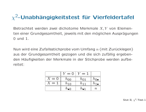 χ -Unabhängigkeitstest für Vierfeldertafel