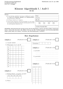 Klausur Algorithmik I / AuD I