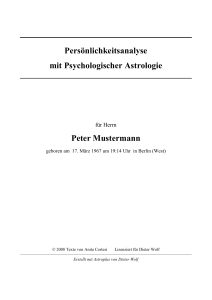 Persönlichkeitsanalyse für Pete