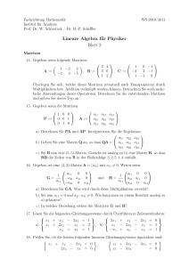 Lineare Algebra für Physiker Blatt 2