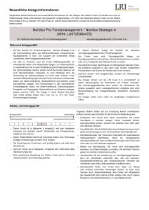 Wesentliche Anlegerinformationen Nordlux Strategie