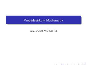 Propädeutikum Mathematik