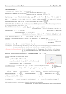 Thermodynamik und statistische Physik Prof. Wipf 2013