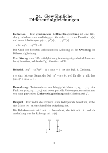 Gewöhnliche Differentialgleichungen