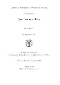 Synchronous Java - RTSYS Uni Kiel - Christian