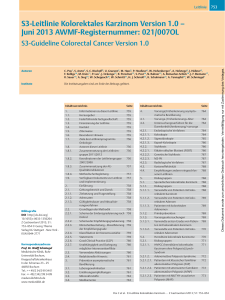 S3-Leitlinie Kolorektales Karzinom Version 1.0 – Juni 2013 AWMF