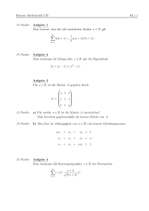 Klausur Mathematik I/II KL / 1 15 Punkte Aufgabe 1