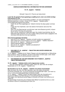 INFORMATION FÜR DEN ANWENDER Vit. B1 „Agepha“