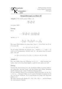 Beispiellösungen zu Blatt 89 - Mathematik an der Universität Göttingen