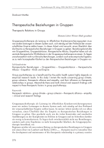 Therapeutische Beziehungen in Gruppen - CIP