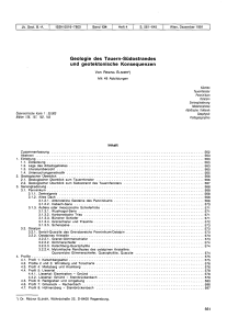 Geologie des Tauern-Südostrandes und geotektonische