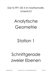 Analytische Geometrie Station 1 Schnittgerade zweier Ebenen